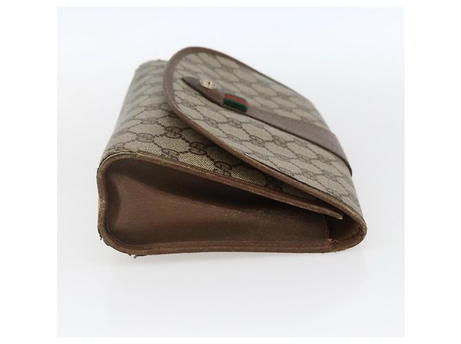 GUCCI GG Supreme Web Sherry Line Clutch Bag PVC Beige Oro 89 01 030 Auth 170517 - vista 4