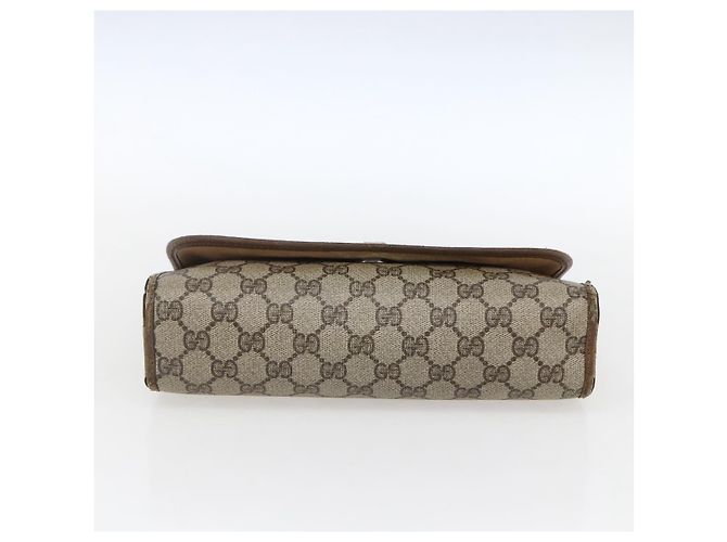 GUCCI GG Supreme Web Sherry Line Clutch Bag PVC Beige Oro 89 01 030 Auth 170517 - vista 6