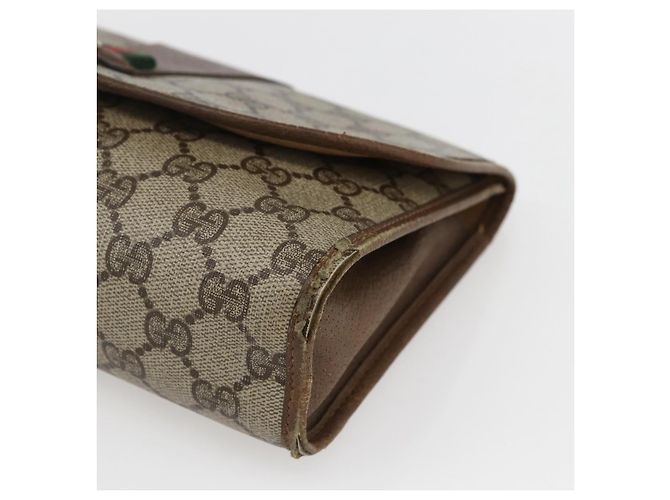 GUCCI GG Supreme Web Sherry Line Clutch Bag PVC Beige Oro 89 01 030 Auth 170517 - vista 7