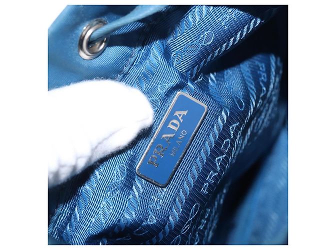 PRADA Tasche aus Nylon hellblau Silber authentisch 170492 - Ansicht 18