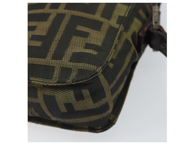 Borsa a Spalla in Tela Zucca FENDI Nera Marrone Auth 170451 Nero - vista 14