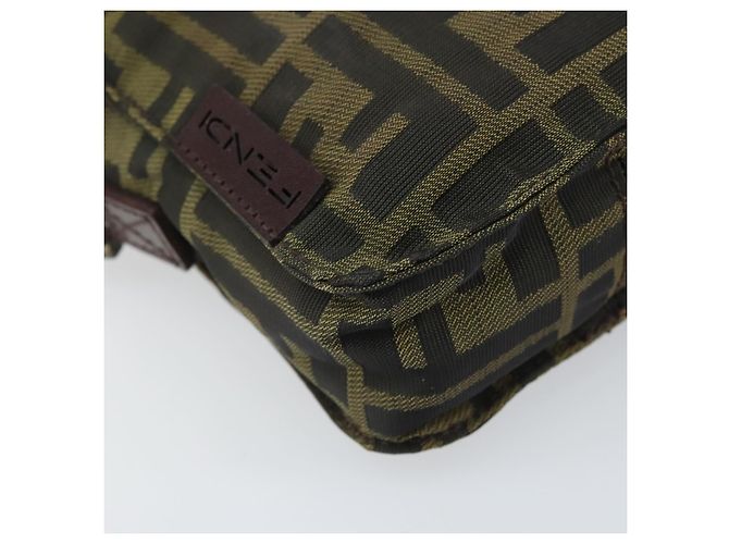 Borsa a Spalla in Tela Zucca FENDI Nera Marrone Auth 170451 Nero - vista 15