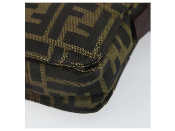 Borsa a Spalla in Tela Zucca FENDI Nera Marrone Auth 170451 Nero - vista 16