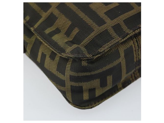 Borsa a Spalla in Tela Zucca FENDI Nera Marrone Auth 170451 Nero - vista 17