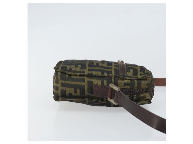 Borsa a Spalla in Tela Zucca FENDI Nera Marrone Auth 170451 Nero - vista 3