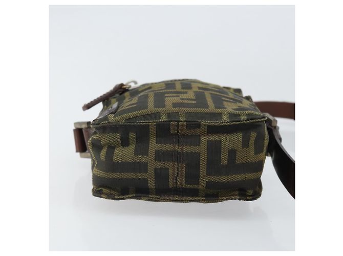 Borsa a Spalla in Tela Zucca FENDI Nera Marrone Auth 170451 Nero - vista 5