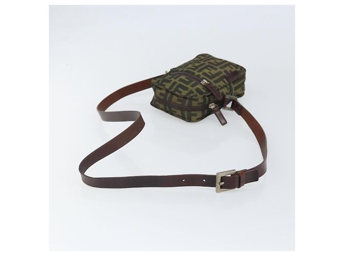 Borsa a Spalla in Tela Zucca FENDI Nera Marrone Auth 170451 Nero - vista 7