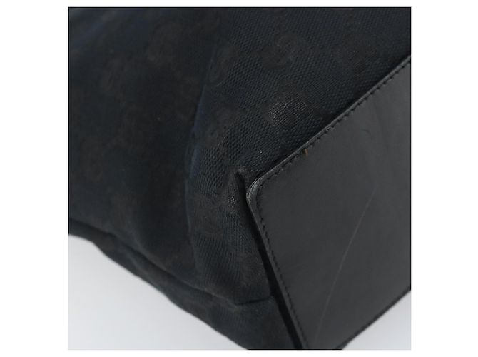 Borsa Tote GG Canvas Gucci Nero Oro 002 1099 Auth ep13113 D'oro - vista 14
