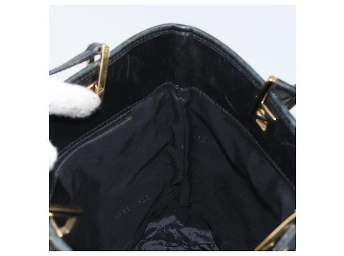 Borsa Tote GG Canvas Gucci Nero Oro 002 1099 Auth ep13113 D'oro - vista 19