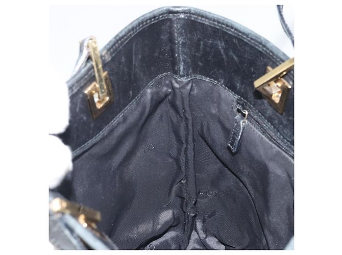Borsa Tote GG Canvas Gucci Nero Oro 002 1099 Auth ep13113 D'oro - vista 20