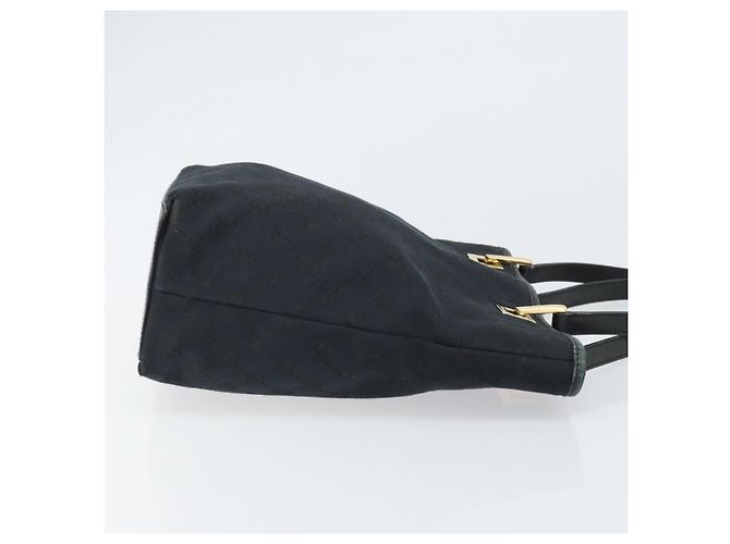 Borsa Tote GG Canvas Gucci Nero Oro 002 1099 Auth ep13113 D'oro - vista 3