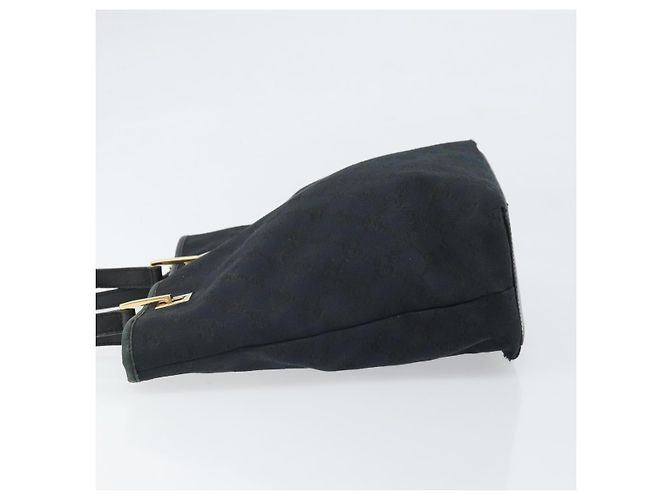 Borsa Tote GG Canvas Gucci Nero Oro 002 1099 Auth ep13113 D'oro - vista 4
