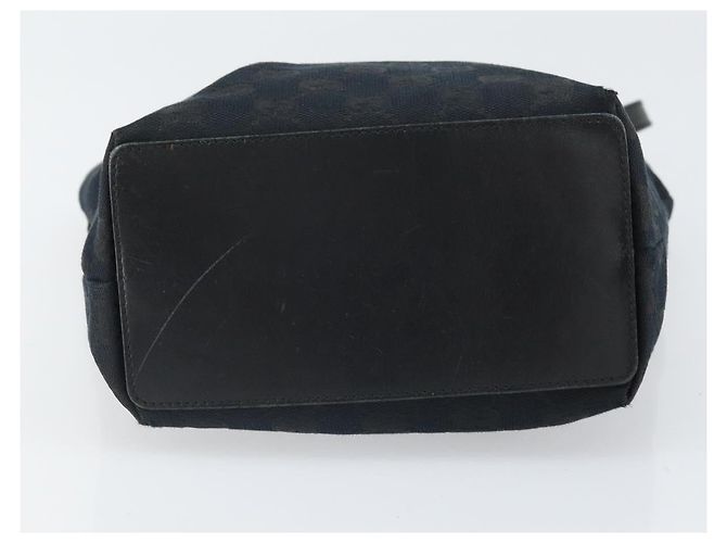 Borsa Tote GG Canvas Gucci Nero Oro 002 1099 Auth ep13113 D'oro - vista 5