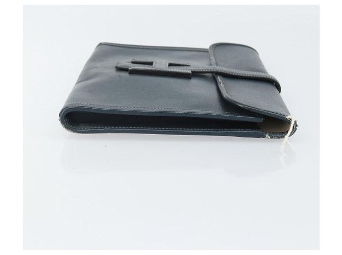 Hermès Borsa Clutch HERMES in pelle blu navy Auth BA10093 - vista 3