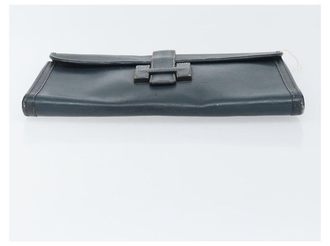 Hermès Borsa Clutch HERMES in pelle blu navy Auth BA10093 - vista 6