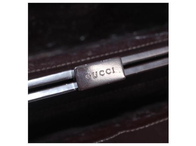 Borsa a mano GUCCI in tela marrone 000 0810 Auth ka2105 - vista 20