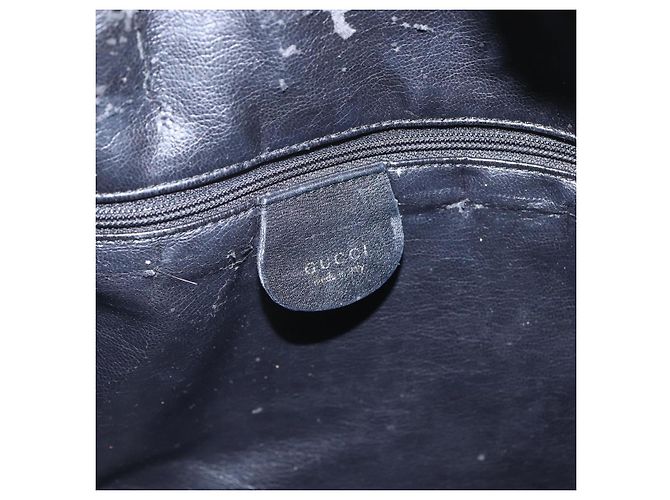 Borsa a mano in pelle Gucci Bamboo 2 in 1 Nero Oro 001 3444 1577 Auth 166674 - vista 19