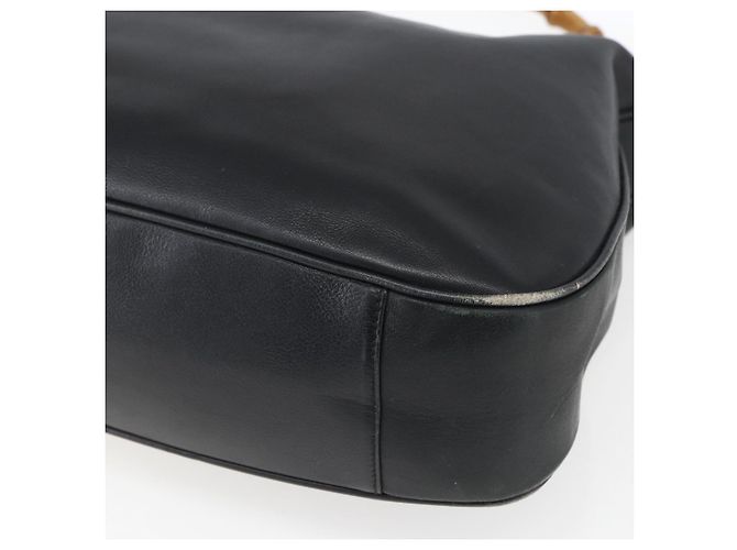 Borsa a mano in pelle Gucci Bamboo 2 in 1 Nero Oro 001 3444 1577 Auth 166674 - vista 9