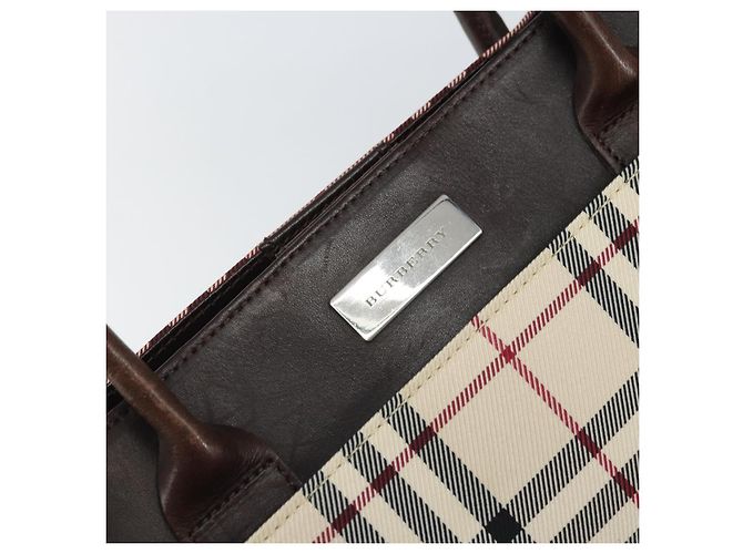 Burberry Nova Check Handtasche aus Nylon Beige Silber Authentisch ep13206 - Ansicht 10