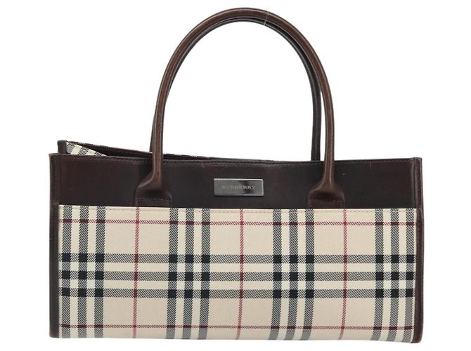 Burberry Nova Check Handtasche aus Nylon Beige Silber Authentisch ep13206 - Ansicht 13