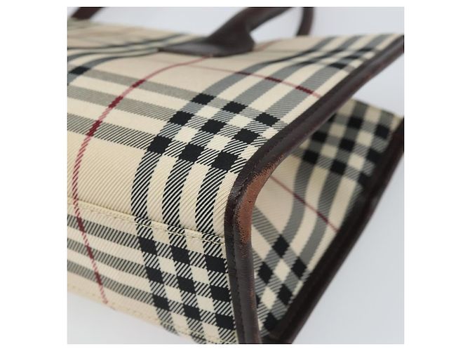 Burberry Nova Check Handtasche aus Nylon Beige Silber Authentisch ep13206 - Ansicht 15