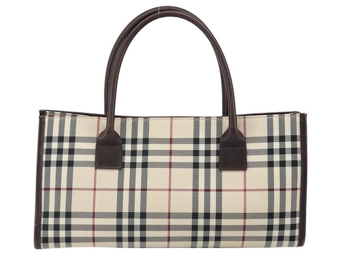 Burberry Nova Check Handtasche aus Nylon Beige Silber Authentisch ep13206 - Ansicht 2