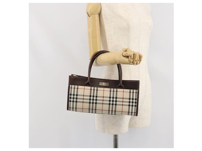 Burberry Nova Check Handtasche aus Nylon Beige Silber Authentisch ep13206 - Ansicht 21