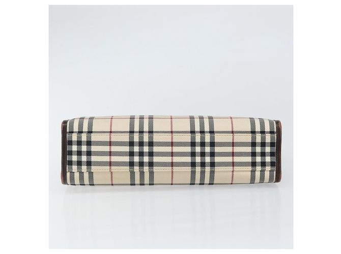 Burberry Nova Check Handtasche aus Nylon Beige Silber Authentisch ep13206 - Ansicht 5
