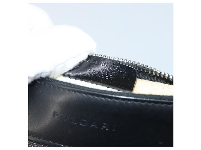 Bulgari Borsa a spalla BVLGARI Logo Mania Canvas Nero Argento Auth 170379 - vista 12