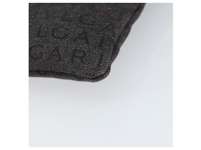 Bulgari Borsa a spalla BVLGARI Logo Mania Canvas Nero Argento Auth 170379 - vista 15