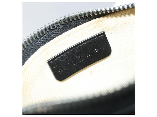 Bulgari Borsa a spalla BVLGARI Logo Mania Canvas Nero Argento Auth 170379 - vista 17