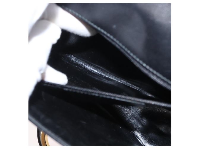 Borsa a Spalla Gancini in Pelle Oro Nero Salvatore Ferragamo Auth 169058 D'oro - vista 11