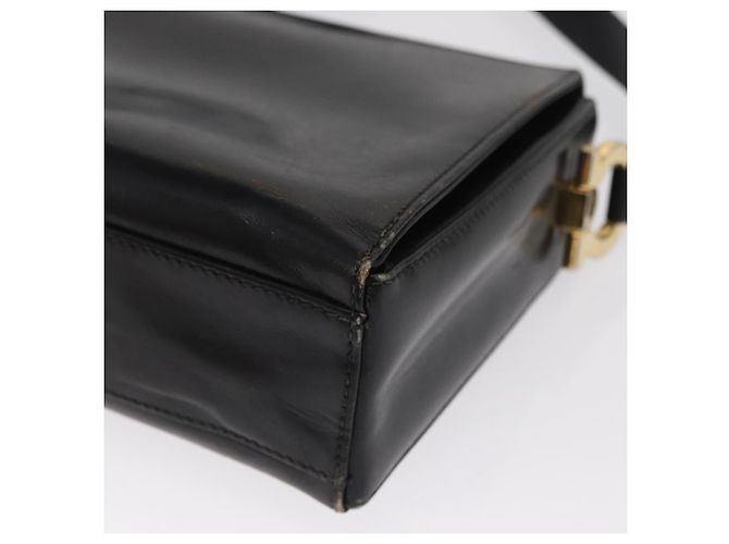 Borsa a Spalla Gancini in Pelle Oro Nero Salvatore Ferragamo Auth 169058 D'oro - vista 17