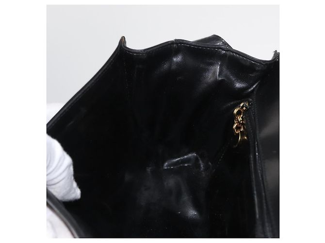 Borsa a Spalla Gancini in Pelle Oro Nero Salvatore Ferragamo Auth 169058 D'oro - vista 21