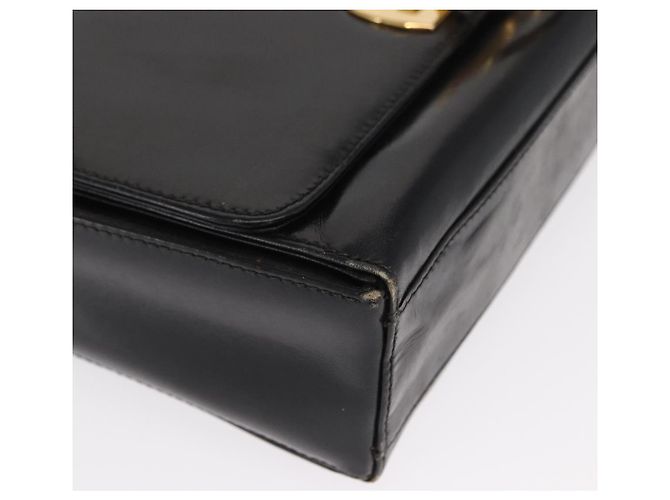 Borsa a Spalla Gancini in Pelle Oro Nero Salvatore Ferragamo Auth 169058 D'oro - vista 8