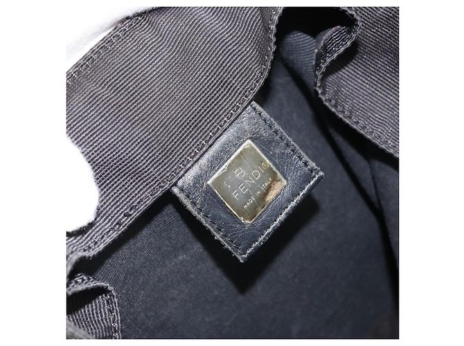 FENDI Handtasche aus schwarzem Nylon mit Silber authentisch ep13140 - Ansicht 10