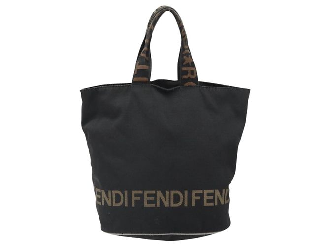 FENDI Handtasche aus schwarzem Nylon mit Silber authentisch ep13140 - Ansicht 13