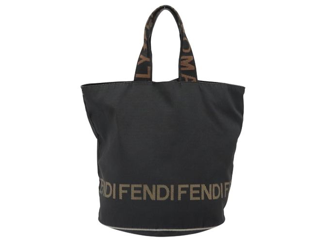 FENDI Handtasche aus schwarzem Nylon mit Silber authentisch ep13140 - Ansicht 2