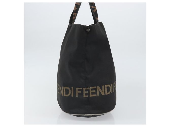 FENDI Handtasche aus schwarzem Nylon mit Silber authentisch ep13140 - Ansicht 3