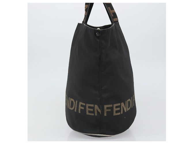 FENDI Handtasche aus schwarzem Nylon mit Silber authentisch ep13140 - Ansicht 4