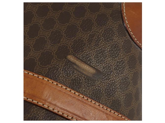 Céline Borsa Boston in tela Macadam CELINE in pelle PVC marrone oro Auth ep12869 D'oro - vista 10