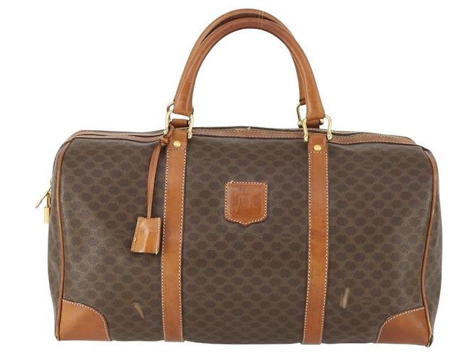 Céline Borsa Boston in tela Macadam CELINE in pelle PVC marrone oro Auth ep12869 D'oro - vista 13