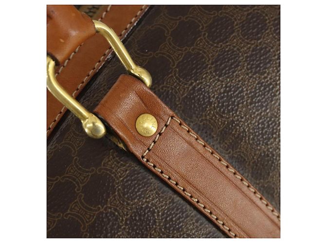 Céline Borsa Boston in tela Macadam CELINE in pelle PVC marrone oro Auth ep12869 D'oro - vista 18