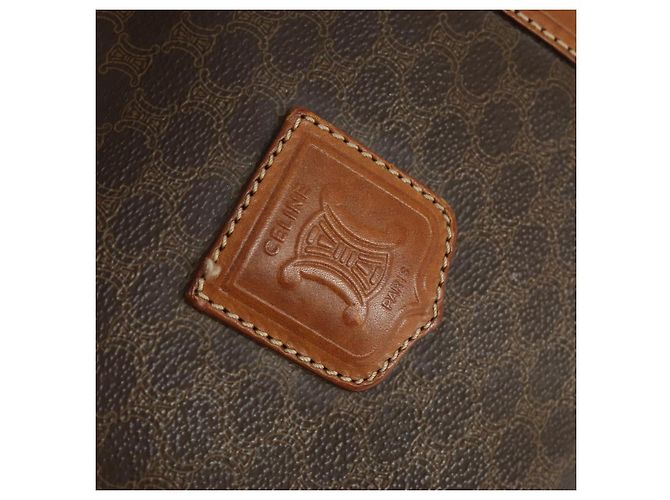 Céline Borsa Boston in tela Macadam CELINE in pelle PVC marrone oro Auth ep12869 D'oro - vista 19