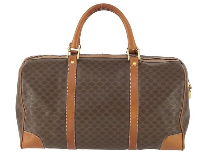 Céline Borsa Boston in tela Macadam CELINE in pelle PVC marrone oro Auth ep12869 D'oro - vista 2