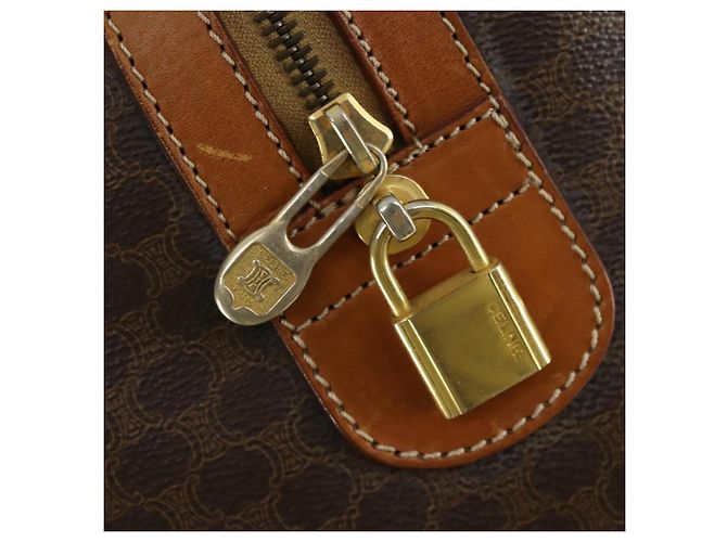 Céline Borsa Boston in tela Macadam CELINE in pelle PVC marrone oro Auth ep12869 D'oro - vista 20