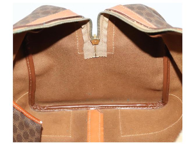 Céline Borsa Boston in tela Macadam CELINE in pelle PVC marrone oro Auth ep12869 D'oro - vista 22