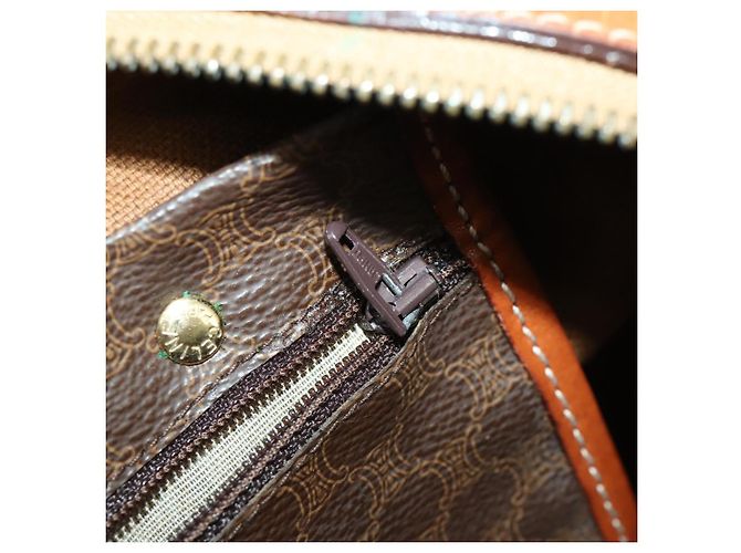 Céline Borsa Boston in tela Macadam CELINE in pelle PVC marrone oro Auth ep12869 D'oro - vista 23