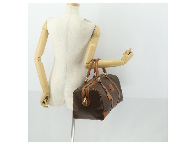 Céline Borsa Boston in tela Macadam CELINE in pelle PVC marrone oro Auth ep12869 D'oro - vista 25
