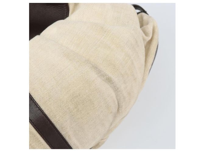 Bulgari Borsa a mano BVLGARI in tela beige e oro Auth 169090 D'oro - vista 10